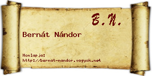 Bernát Nándor névjegykártya